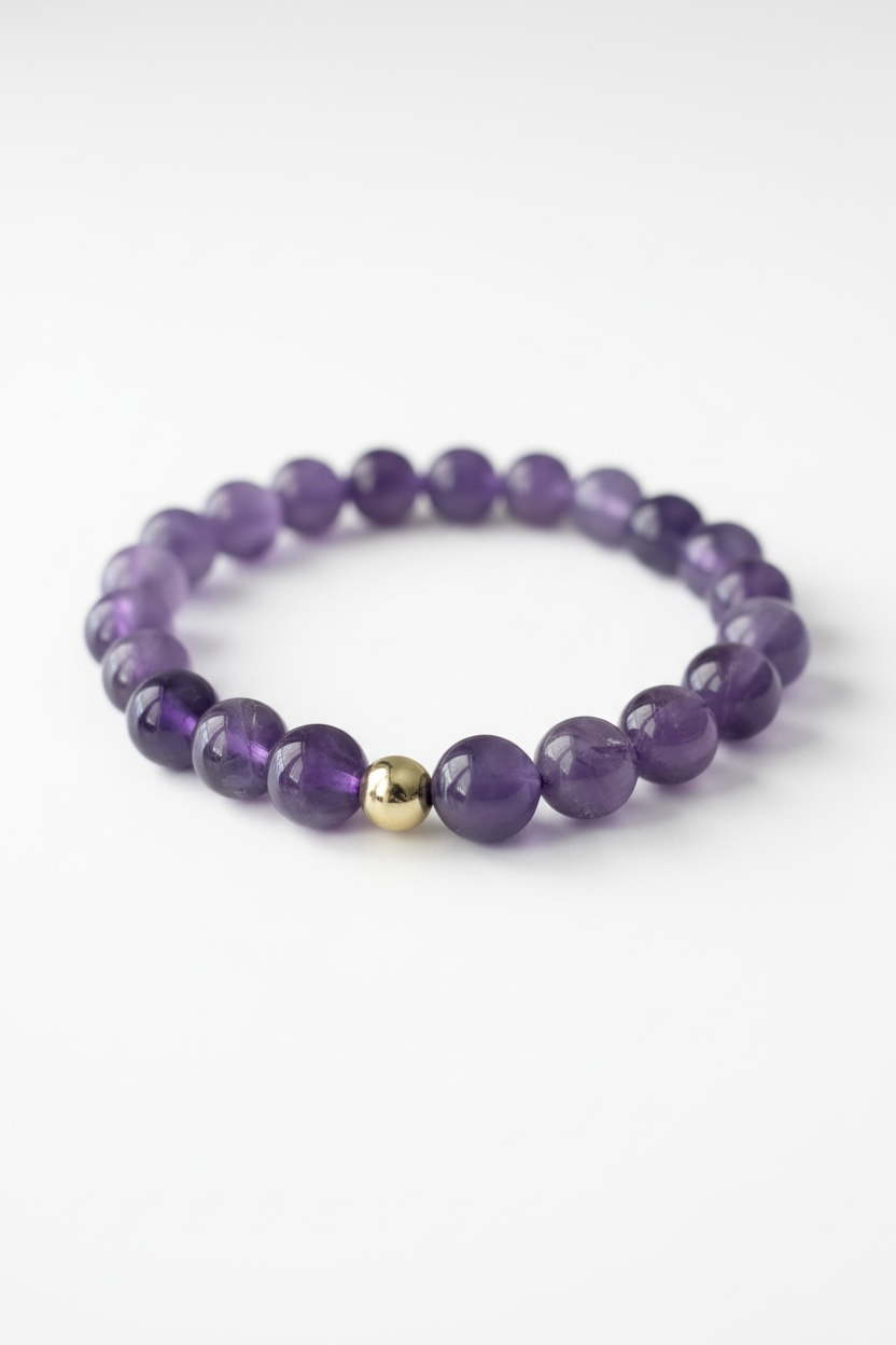 Gold + Amethyst Stretch Bracelet