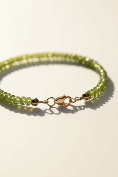 Adjustable Faceted Peridot Bracelet
