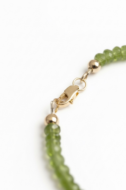 Adjustable Faceted Peridot Bracelet