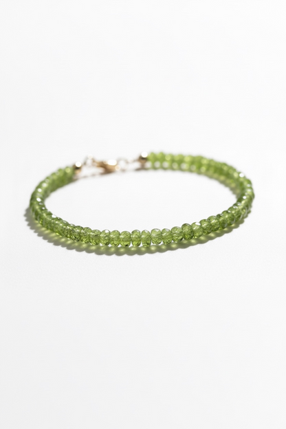 Adjustable Faceted Peridot Bracelet