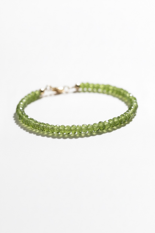 Adjustable Faceted Peridot Bracelet