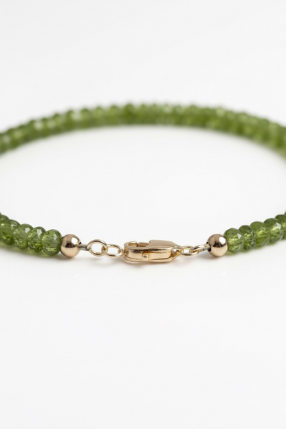 Adjustable Faceted Peridot Bracelet