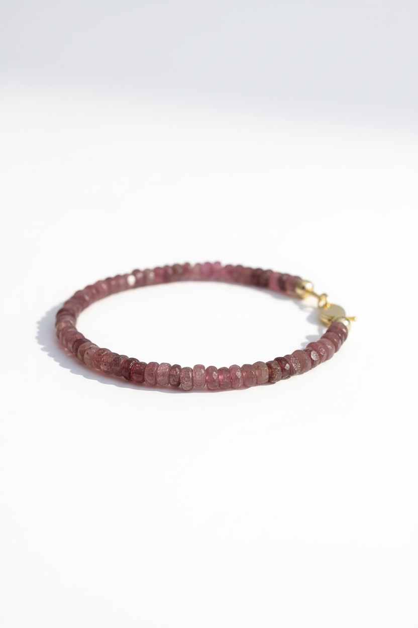 Adjustable Faceted Pink Tourmaline Bracelet