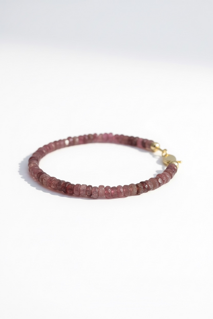 Adjustable Faceted Pink Tourmaline Bracelet