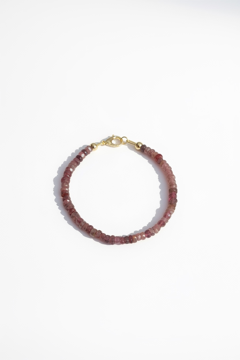 Adjustable Faceted Pink Tourmaline Bracelet