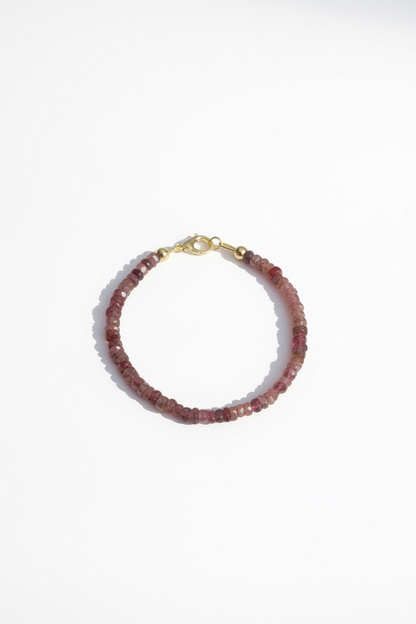 Adjustable Faceted Pink Tourmaline Bracelet