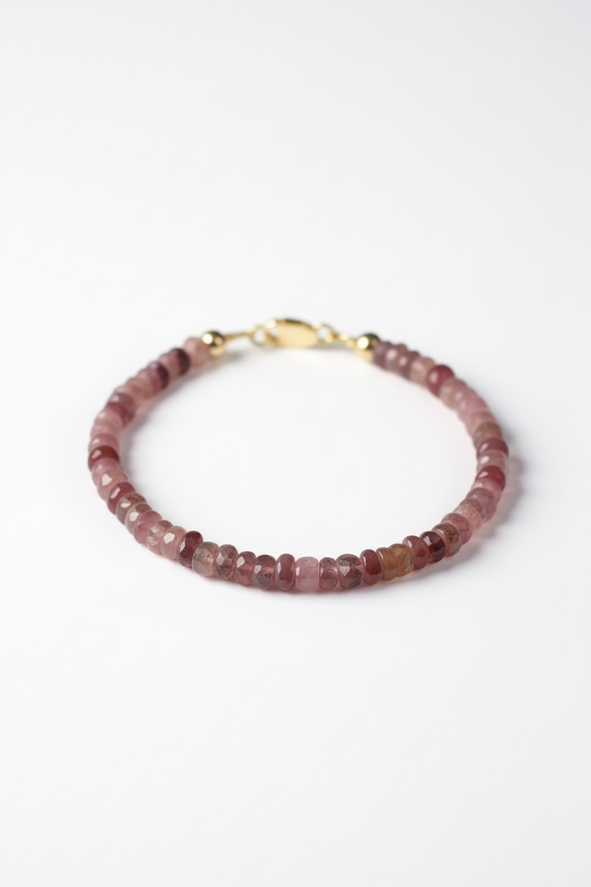 Adjustable Faceted Pink Tourmaline Bracelet