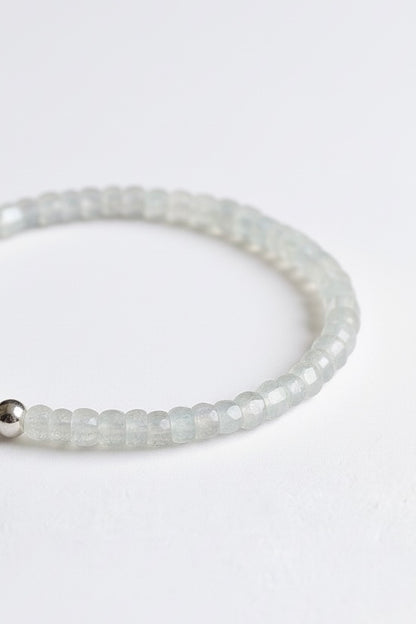 Adjustable 4mm Faceted Rainbow Moonstone Bracelet