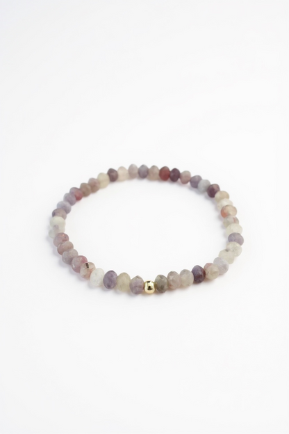 Gold + Faceted Purple Tourmaline Bracelet