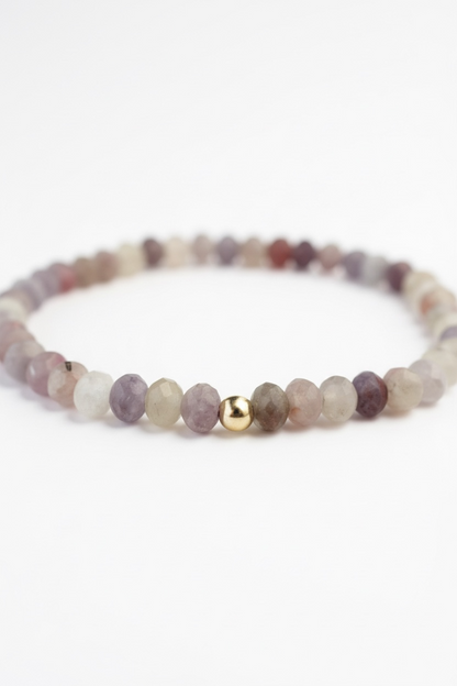 Gold + Faceted Purple Tourmaline Bracelet