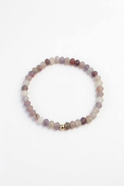 Gold + Faceted Purple Tourmaline Bracelet