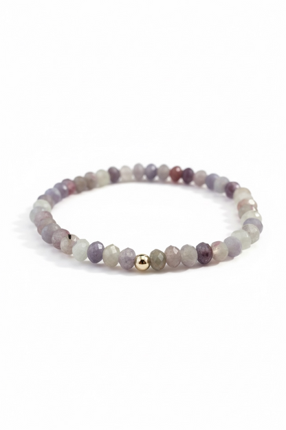 Gold + Faceted Purple Tourmaline Bracelet