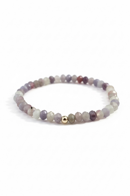 Gold + Faceted Purple Tourmaline Bracelet