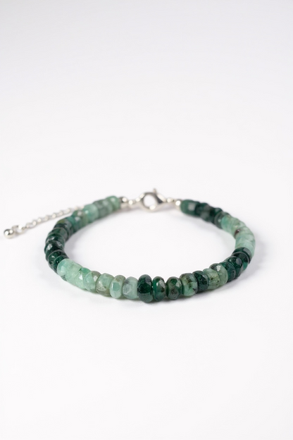 Adjustable Faceted Emerald Bracelet