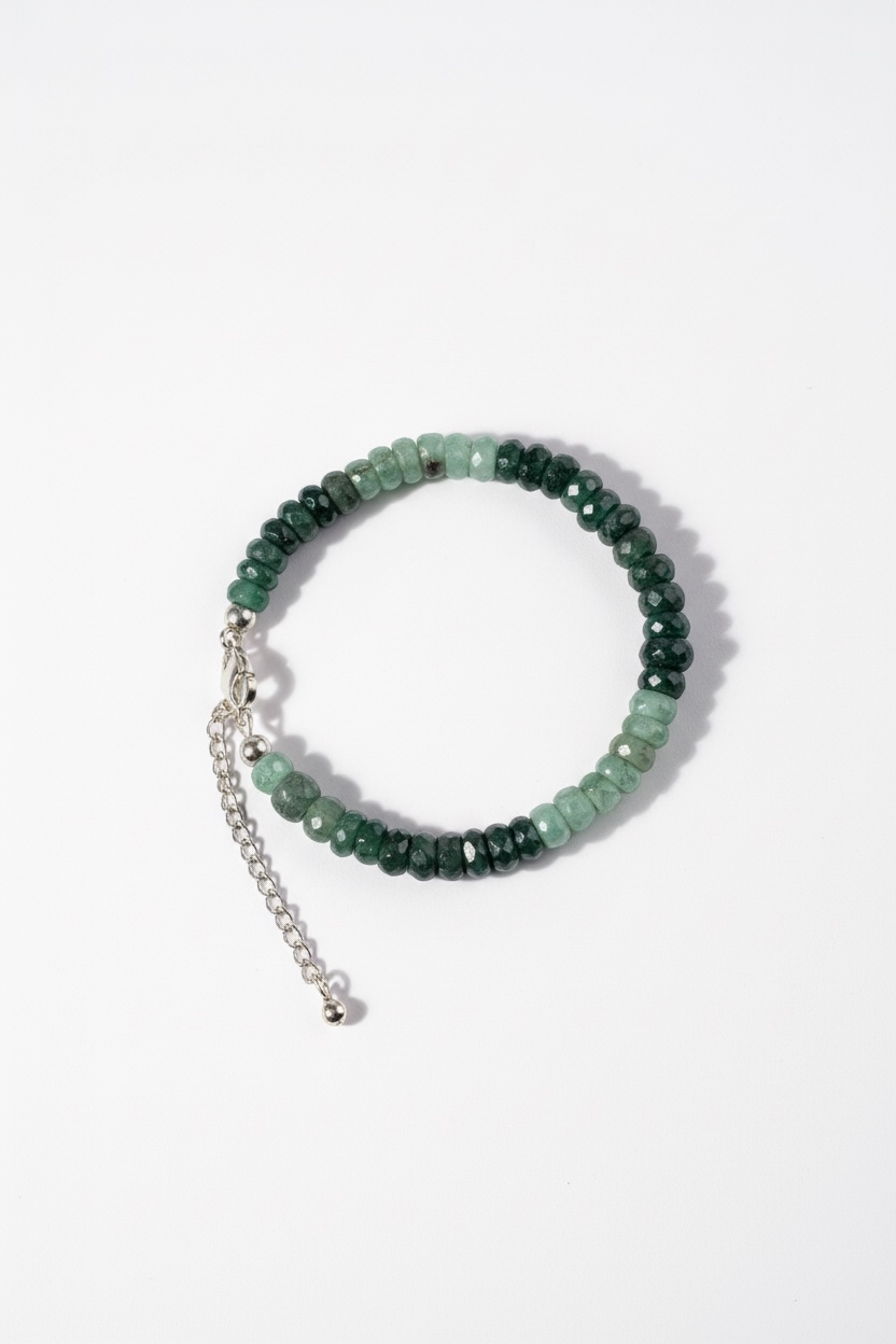 Adjustable Faceted Emerald Bracelet