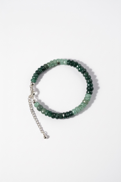 Adjustable Faceted Emerald Bracelet