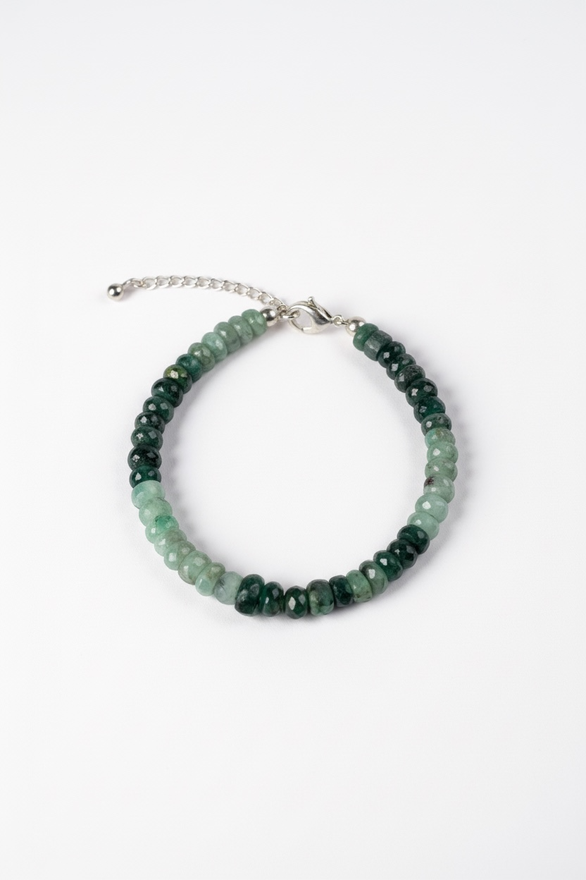 Adjustable Faceted Emerald Bracelet