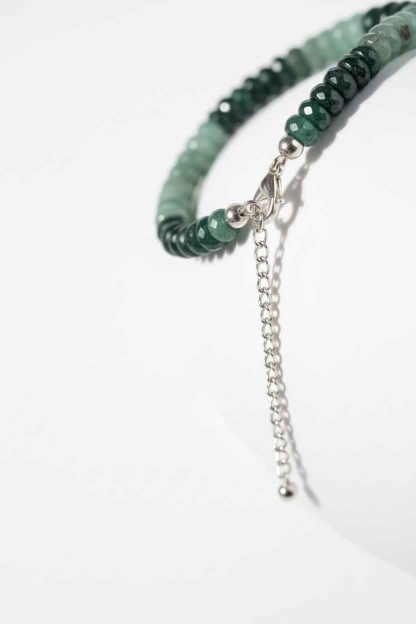Adjustable Faceted Emerald Bracelet
