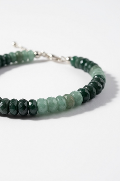 Adjustable Faceted Emerald Bracelet