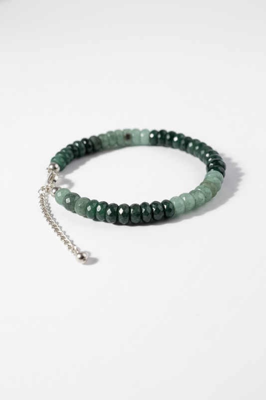 Adjustable Faceted Emerald Bracelet
