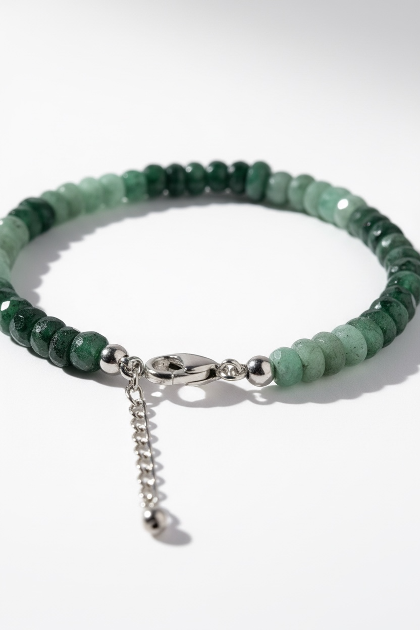 Adjustable Faceted Emerald Bracelet