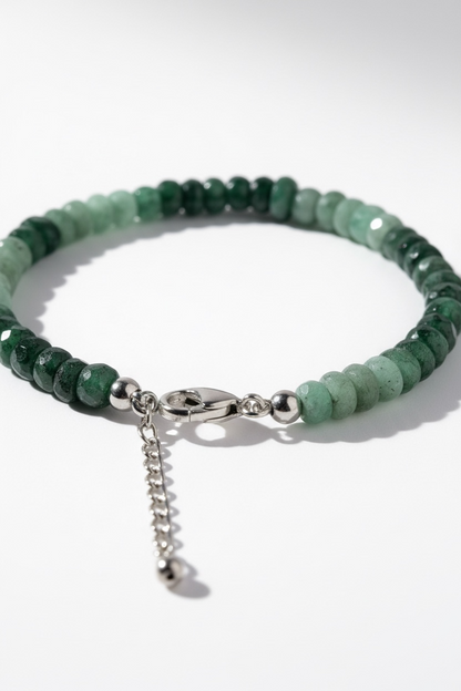 Adjustable Faceted Emerald Bracelet