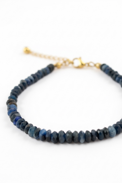 Adjustable Faceted Dark Kyanite Bracelet