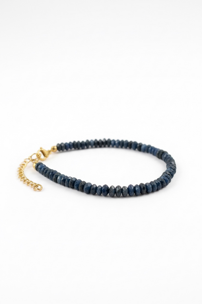 Adjustable Faceted Dark Kyanite Bracelet