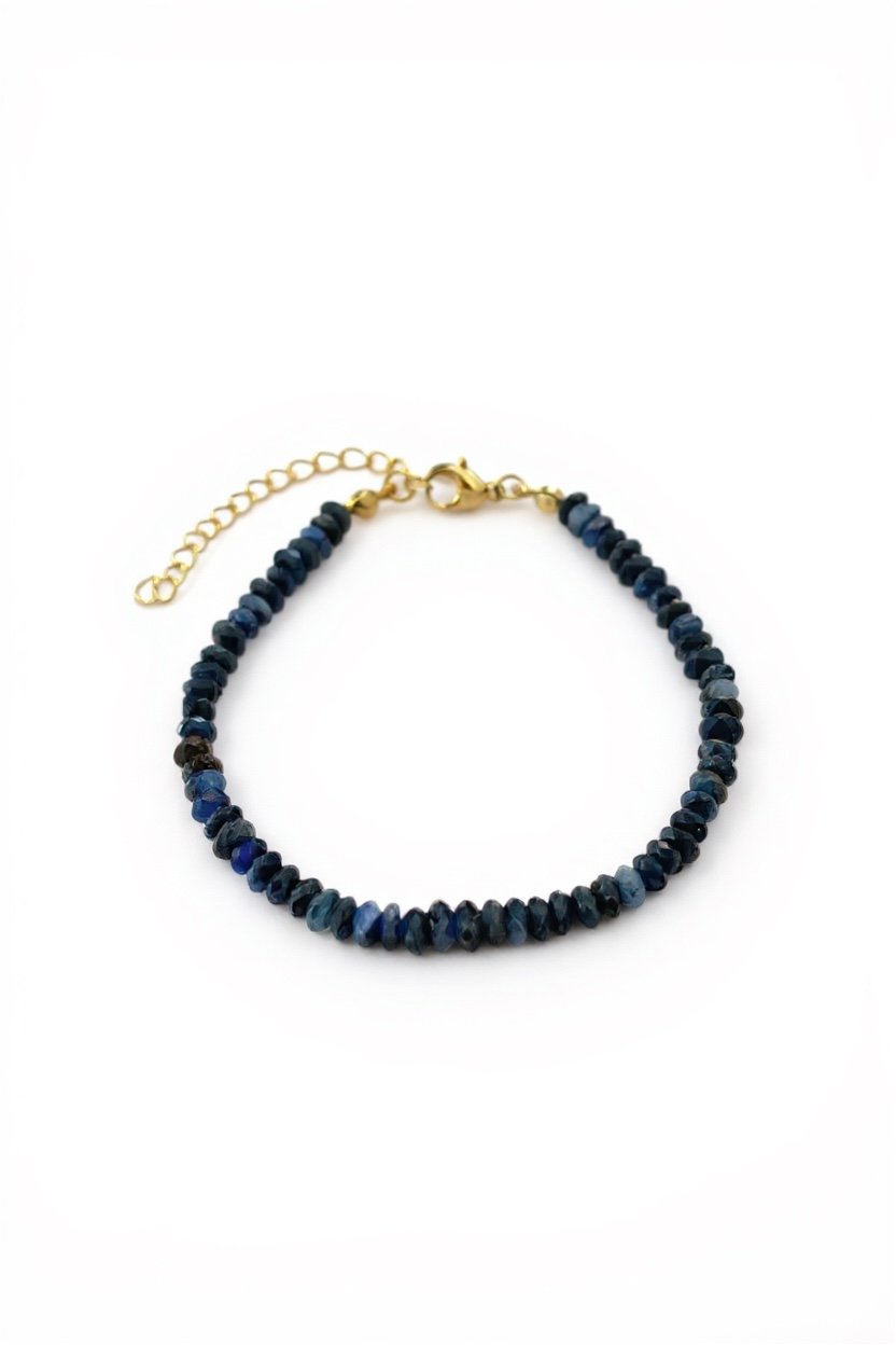 Adjustable Faceted Dark Kyanite Bracelet
