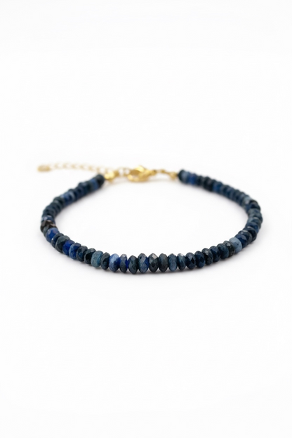 Adjustable Faceted Dark Kyanite Bracelet