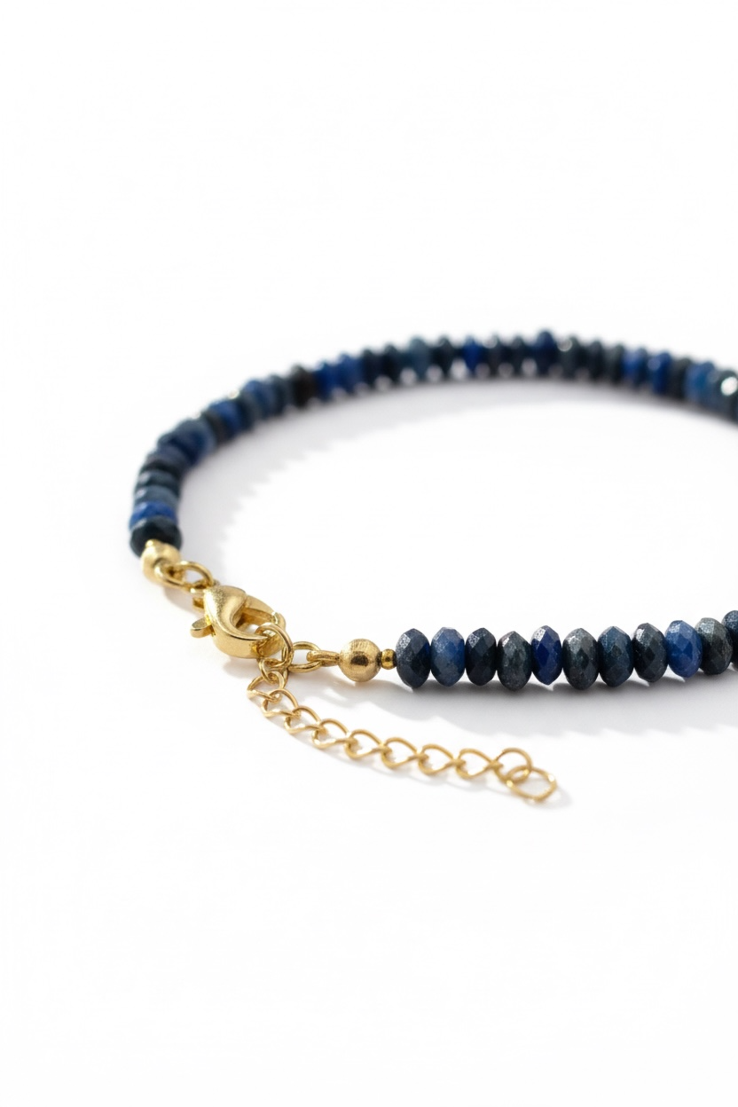 Adjustable Faceted Dark Kyanite Bracelet