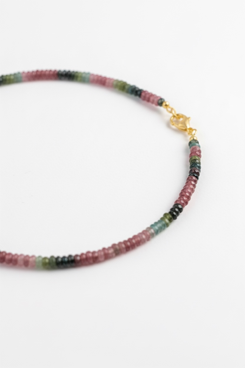 Adjustable Faceted Multi Tourmaline Necklace