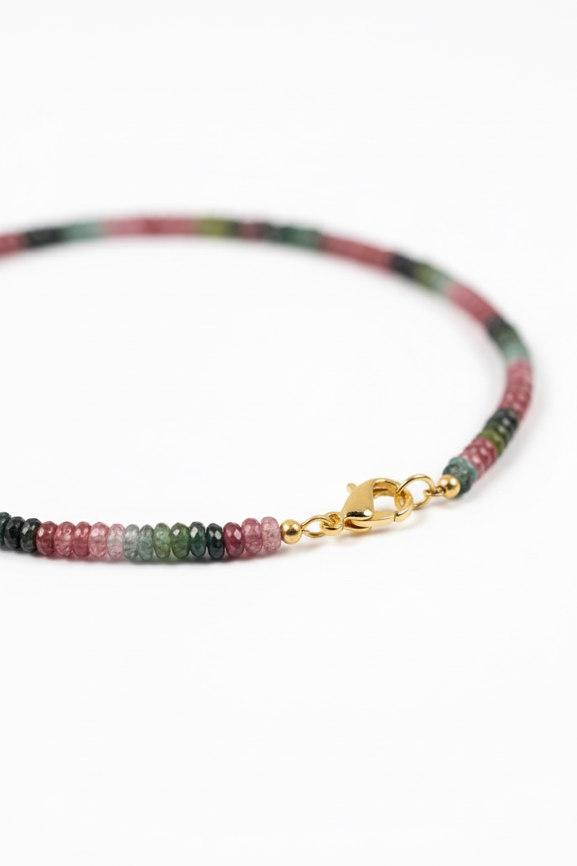 Adjustable Faceted Multi Tourmaline Necklace