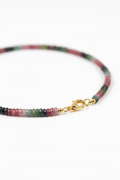 Adjustable Faceted Multi Tourmaline Necklace