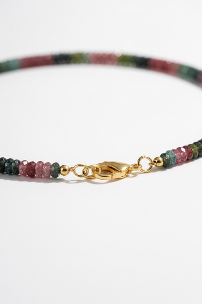 Adjustable Faceted Multi Tourmaline Necklace