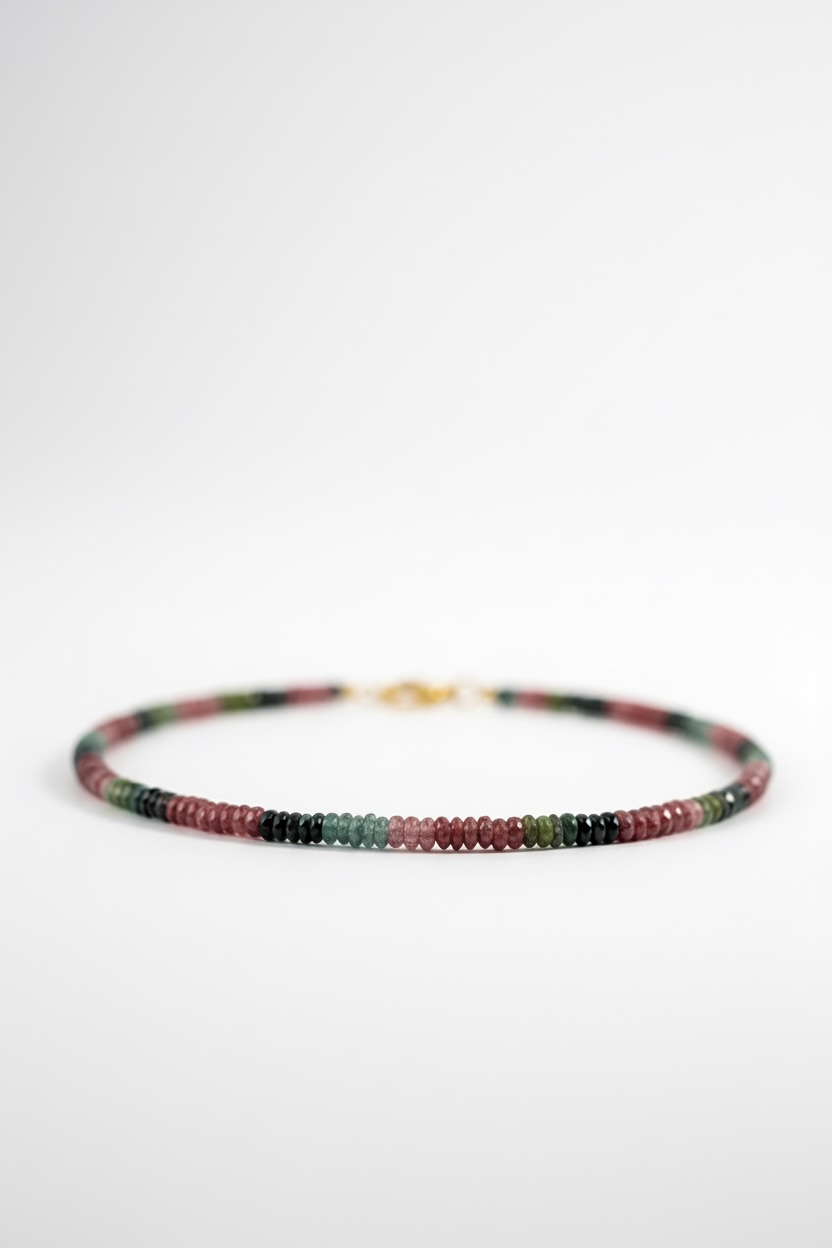 Adjustable Faceted Multi Tourmaline Necklace