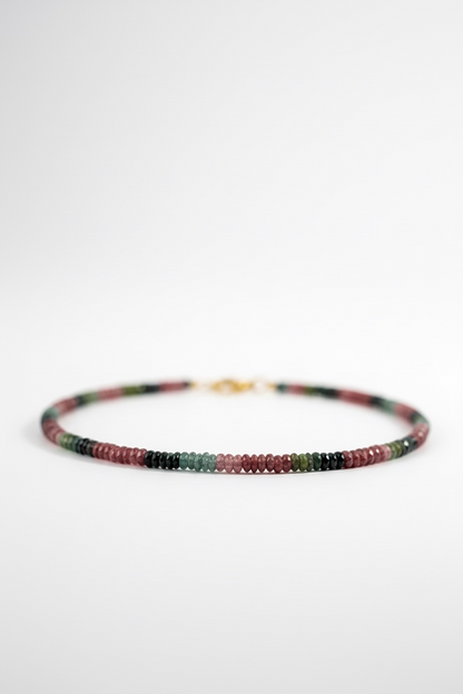 Adjustable Faceted Multi Tourmaline Necklace