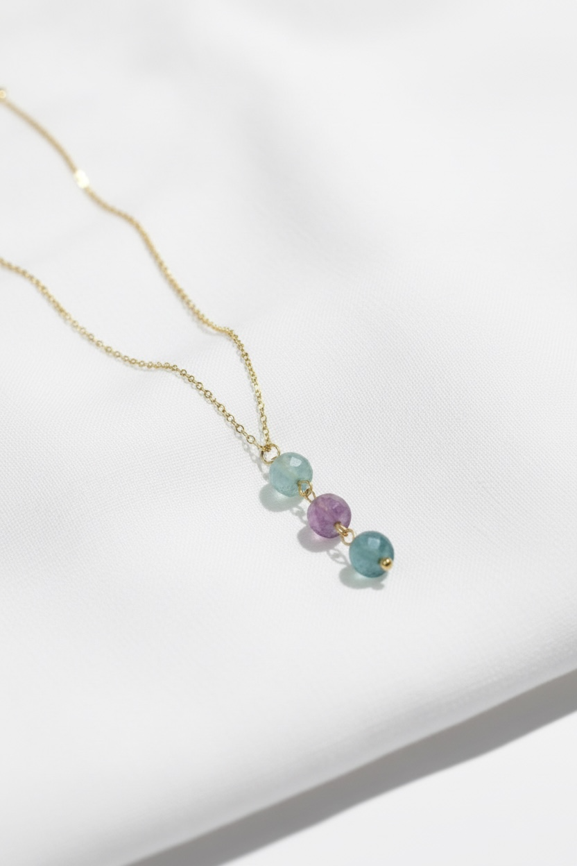 Faceted Fluorite Drop Necklace