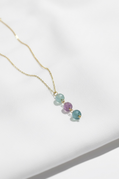 Faceted Fluorite Drop Necklace