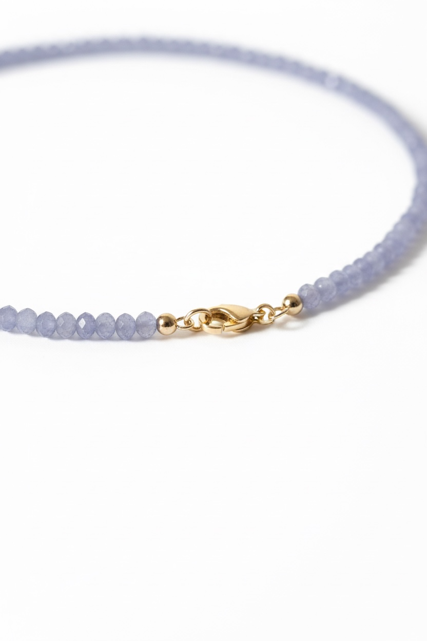 Adjustable Faceted Purple Jade Quartz Necklace