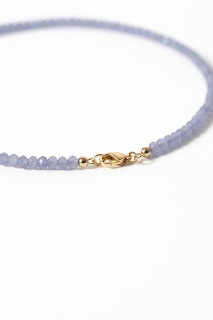 Adjustable Faceted Purple Jade Quartz Necklace