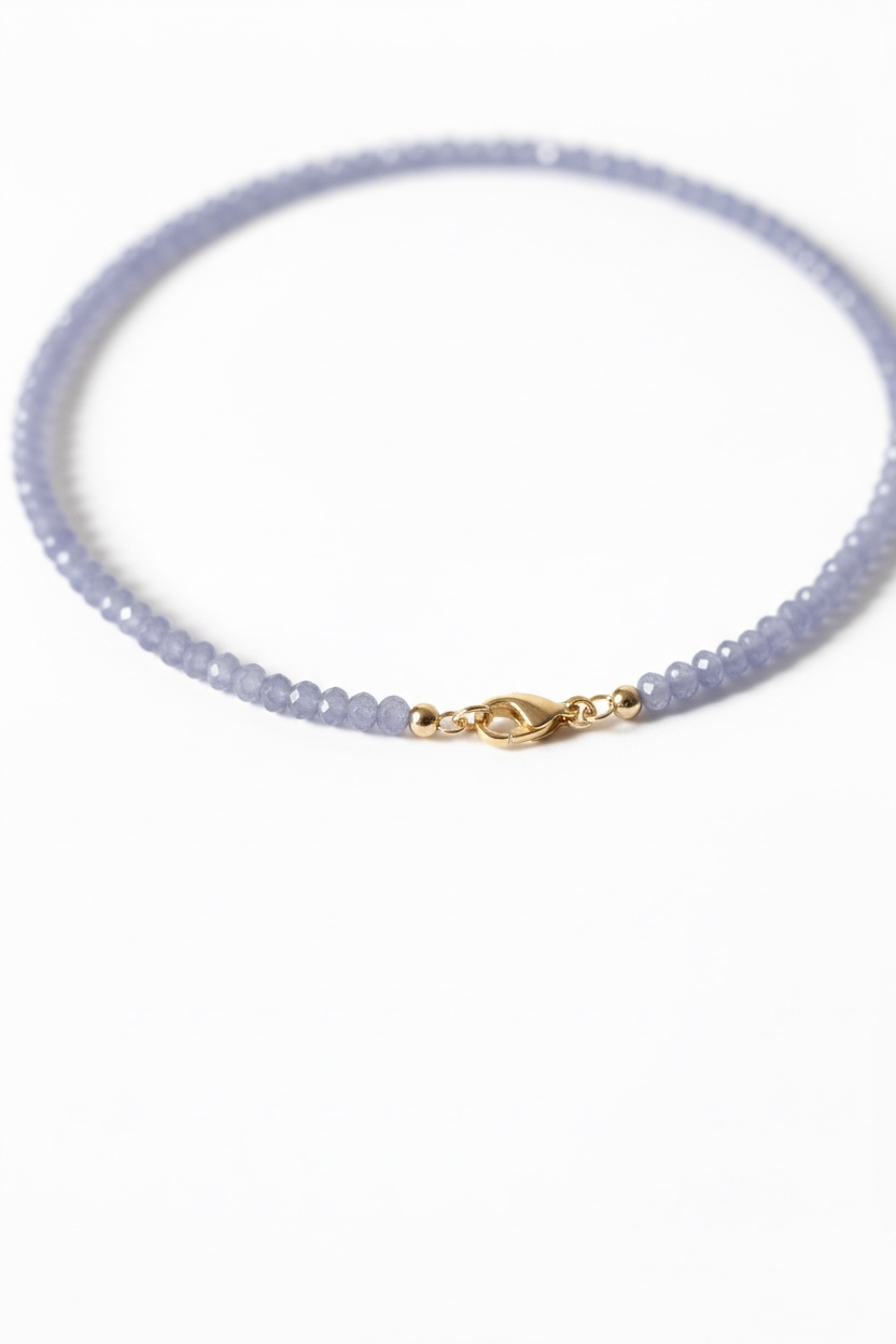 Adjustable Faceted Purple Jade Quartz Necklace