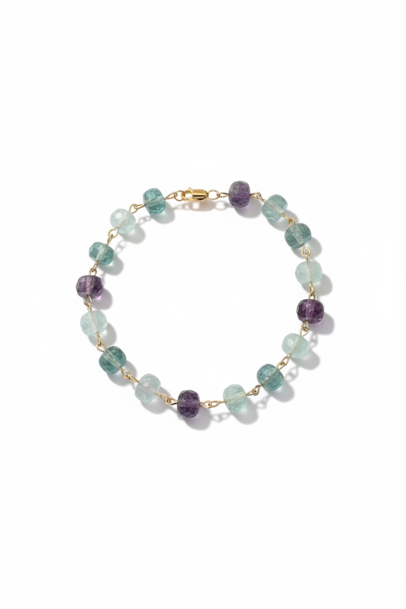 Faceted Fluorite Charm Bracelet