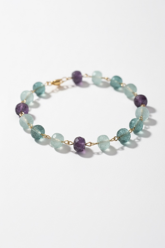 Faceted Fluorite Charm Bracelet