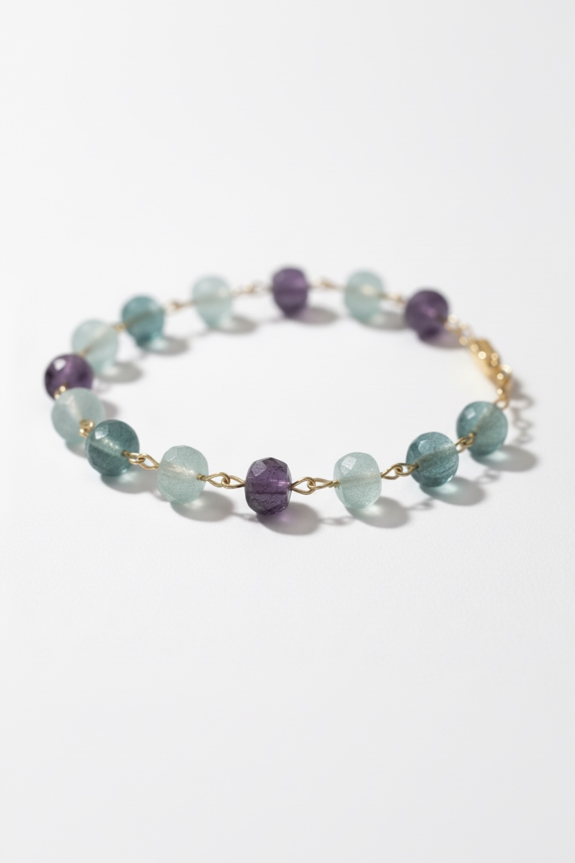 Faceted Fluorite Charm Bracelet