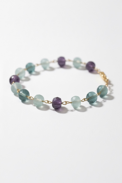Faceted Fluorite Charm Bracelet