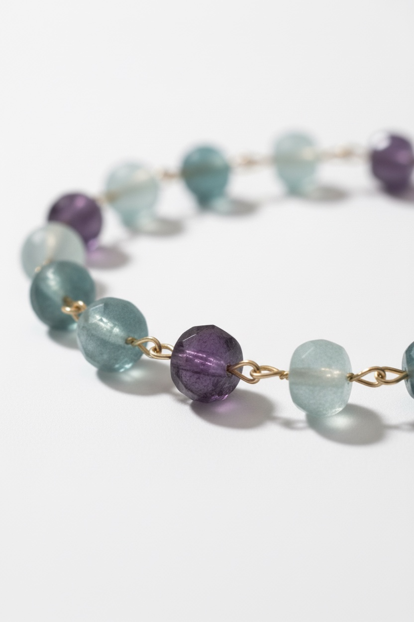 Faceted Fluorite Charm Bracelet