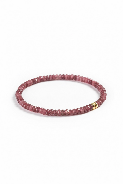 Faceted Pink Tourmaline Stretch Bracelet