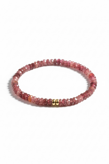 Faceted Pink Tourmaline Stretch Bracelet