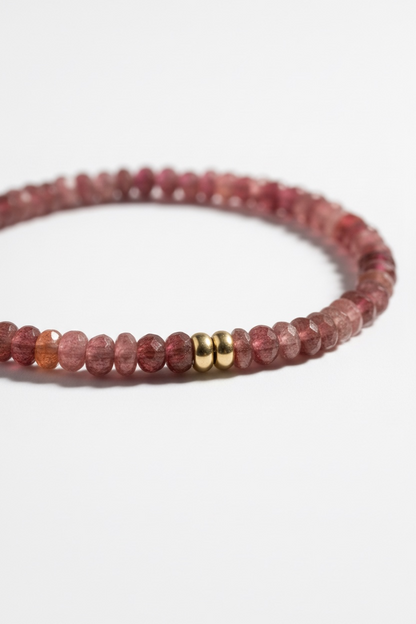 Faceted Pink Tourmaline Stretch Bracelet